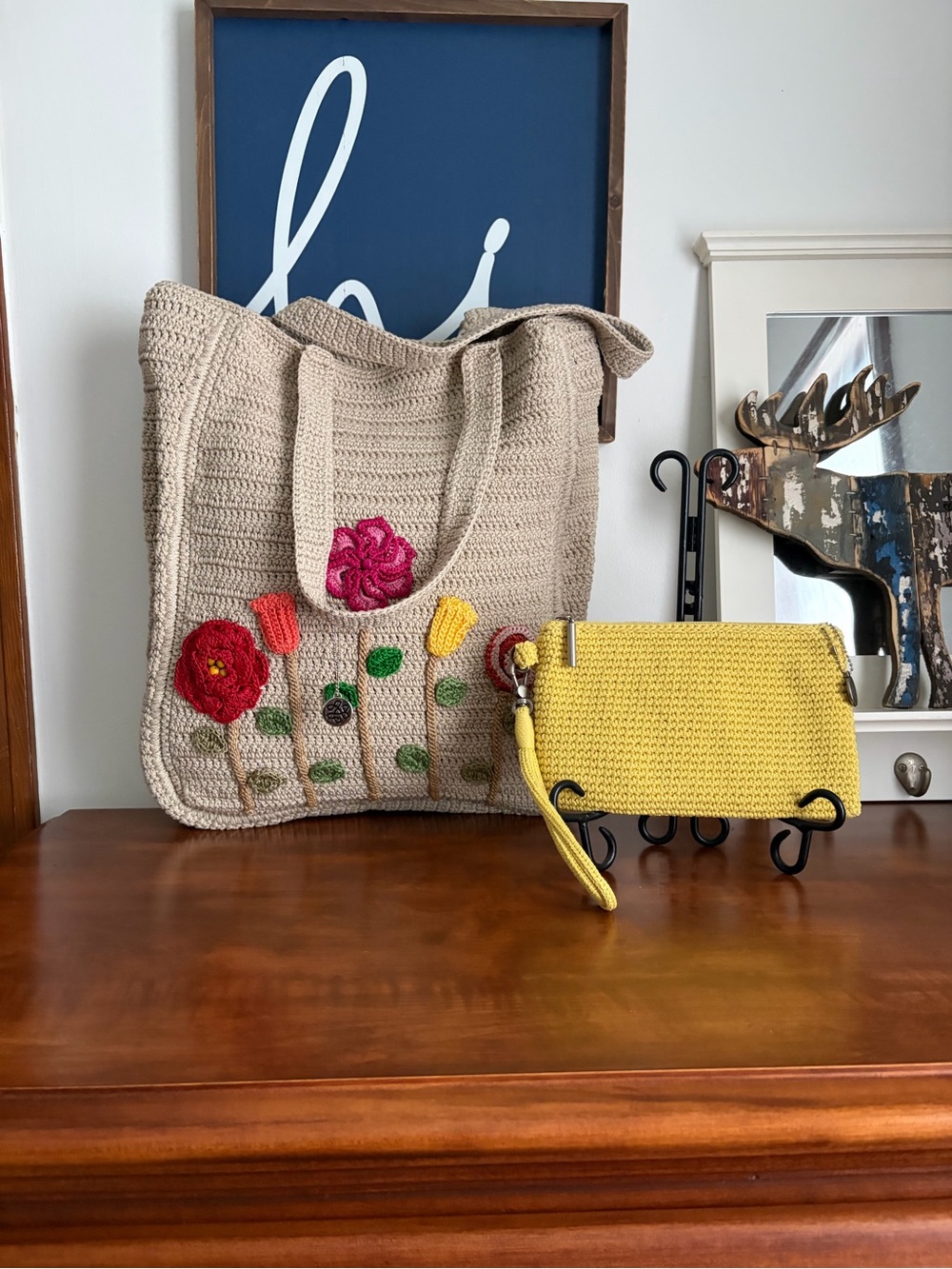 The Sak Lanie Market Tote with Crochet wristlet